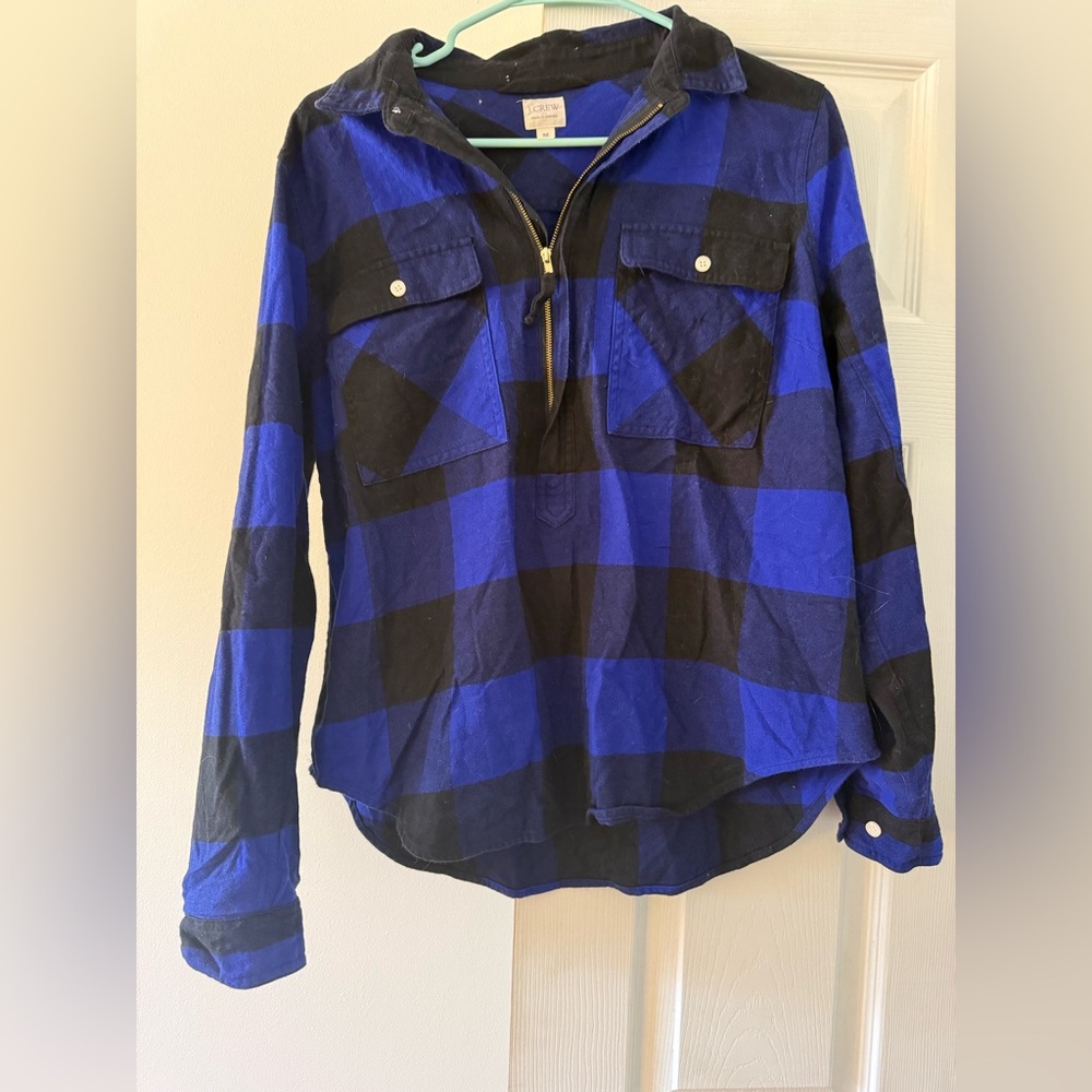 J. Crew Blue and Black Checkered Shirt - Picture 2 of 4